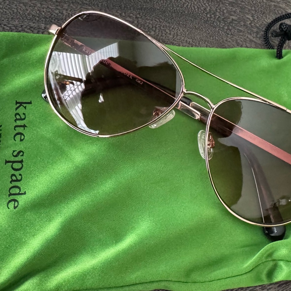Kate Spade x FabFitFun Gold Aviator Emmaline Sunglasses